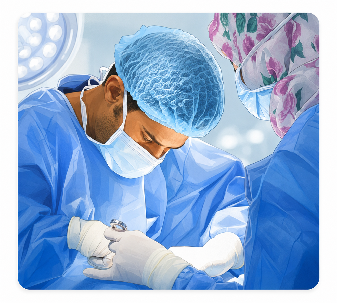 Orthopaedic surgeon performing joint replacement surgery