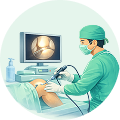 Arthroscopic procedure illustration
