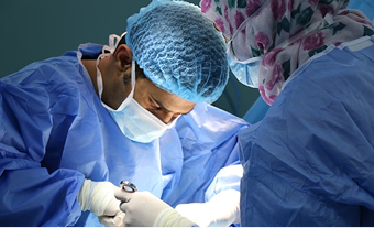 Arthroscopic surgery being performed
